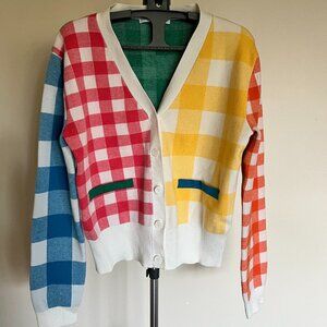 English Factory Plaid Cardigan Set
